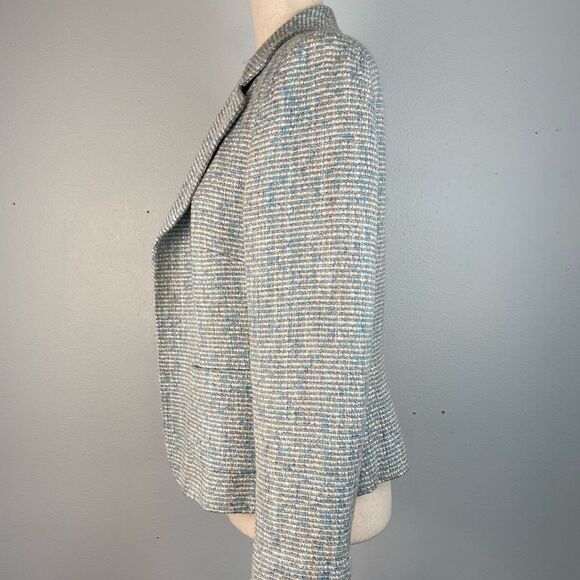 Vintage Albert Nipon Light Blue Tweed Dress Jacket Size 10 - Picture 3 of 7